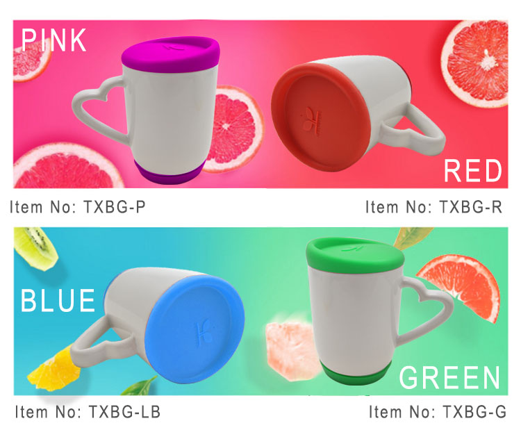 Hot Sale 12oz Heat Transfer Milk Mug Valentines Gift Heart Handle Rubber Base Bottom Silicon Lid Keramyske Sublimation Coffee Mug (1)